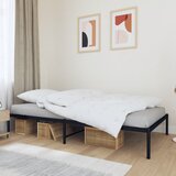 vidaXL Kovinski posteljni okvir črn 100x200 cm Cene