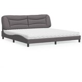  Krevet s madracem Hvar sivi 200 x 200 cm od umjetne kože | shoptok.hr