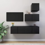 The Living Store Komplet TV omaric 4-delni črna iverna plošča - Komplet TV Omaric, (21374364) Cene