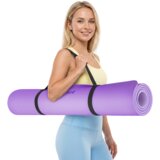 Rebel Active prostirka za gimnastiku za jogu, pilates, fitness, 200x115cm, debljine 1cm, TPE materijal, ljubičasta | shoptok.hr
