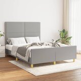 Maison Chic Posteljni okvir - Dvoposteljna postelja - Zakonska postelja brez vzmetnice svetlo siv 140x190 cm blago-J12480, (21769029) | Shoptok.si