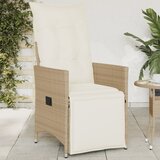 Maison Chic Nastavljiv Vrtni Stoli - Stol za vrt z blazinami bež poli ratan JS20, (21878876) | Shoptok.si