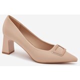 Boto Heels With Decorative Buckle Nude Seriva | shoptok.hr