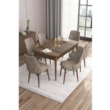 Hanah home Are - Baroque, Cappuccino BaroqueCappuccino Extendable Dining Table & Chairs Set (7 Pieces) | ePonuda.com
