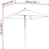  Vrtni suncobran s drvenim stupom zeleni 198 x 198 x 231 cm | shoptok.hr