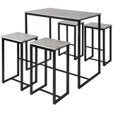 SoBuy komplet barske mize s 4 tabureji v industrijskem slogu z vzorcem cementa, (20814586) | Shoptok.si