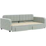  Dnevni krevet na razvlačenje svjetlosivi 90 x 190 cm baršunasti | shoptok.hr