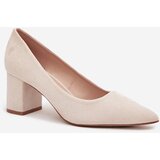 Boto Women's Pumps with Pointed Toes on Block Heel Beige Pavira | Shoptok.si
