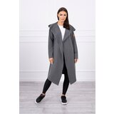 Kesi Long cardigan with a graphite hood Cene