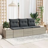 3 Dio Set Kauča za Vrt s Jastučićima Svjetlosivi Poli Ratan | shoptok.hr