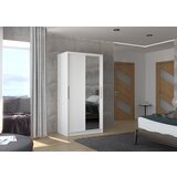 ADRK Drsna omara z ogledalom BAROS, 100 cm - BELA | Shoptok.si