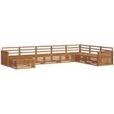  Set vanjskih sofa 8 kom. Prirodna Čvrsto drvo akacije Smeđa 406 x 247,5 x 73 cm | Shoptok.si