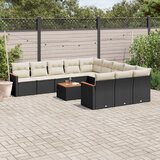  12-dijelni set vrtnih sofa od poliratana s jastucima crni | shoptok.hr