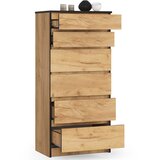 AKORD Komoda, 6 Predalov, Hrast Craft, (5000332307) | Shoptok.si