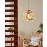 Eglo Glyneath viseća lampa E27, Ø37,5 cm, crna/pleteno drvo prirodne boje, 43873 | shoptok.hr