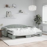 vidaXL Izvlečna dnevna postelja z vzmetnico sv. siva 80x200 cm žamet Cene
