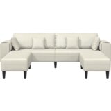  Baršunasta sofa s jastukom s jastukom 3 pcs Krem 208 cm Baršun | shoptok.hr