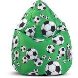 XXXL VREČA ZA SEDENJE, zelena, bela tekstil | Shoptok.si