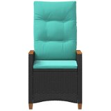  Ležeči vrtni stol z blazino Črna in turkizna 64 x 57,5 x 112 cm, (5000285822) | Shoptok.si