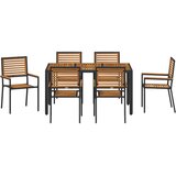  Vrtni set za objed 7 pcs Crna i smeđa poliratan | shoptok.hr