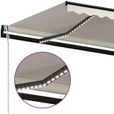 vidaXL Automatska tenda sa senzorom za vjetar LED 600x350 cm krem | shoptok.hr