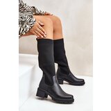 Kesi slip-on boots with elastic upper above the knee black vaimi