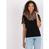 Fashion Hunters Brown and beige scarf with a print Cene