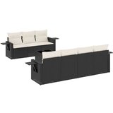  8-dijelni set vrtnih sofa od poliratana s jastucima crni | shoptok.hr
