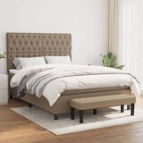 vidaXL Box spring postelja z vzmetnico taupe 140x190 cm blago Cene