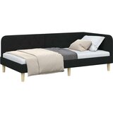 vidaXL Kutni okvir kreveta s uzglavljem Crna 90 x 190 cm tkanina | shoptok.hr