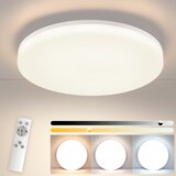 Nettlife LED stropna svetilka 18W 22CM okrogla IP54 ravna zatemnilna svetilka za spalnico, kopalnico z daljinskim upravljalnikom za kuhinjo, hodnik, (22111326) | Shoptok.si
