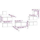  7-dijelni set TV ormarića boja hrasta sonome konstruirano drvo | shoptok.hr