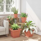  Saksije za biljke 24 pcs Crvena cigla 33 x 33 x 26 cm Plastika | shoptok.hr