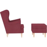  Fotelja od tkanine s tabureom crvena boja vina | shoptok.hr