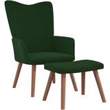  The Living Store Stol za sproščanje s stolčkom temno zelen žamet - Stol Za Sproščanje, (21485236) | Shoptok.si