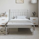  Metalni okvir za krevet s uzglavljem bijeli 100x200 cm | shoptok.hr
