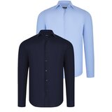 Dewberry DUAL SET G726 MENS SHIRTS-NAVY BLUE-BLUE Cijene