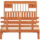  Knjižna postelja brez vzmetnice vošč. rjava 135x190 cm borovina, (21653634) | Shoptok.si