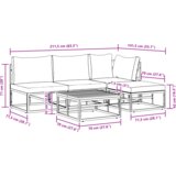vidaXL Sjedeća garnitura za vrt 5 pcs Crna 70 x 70 x 32 cm Aluminij | shoptok.hr