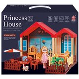  Kuća za lutke Princess House sa svjetlom, lutkom i namještajem, 61 dio | shoptok.hr