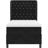 Box spring krevet s madracem Crna 200 x 100 cm Baršun - Crna 100 x 200 cm Kristal s dugmadima | shoptok.hr