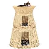 vidaXL Mačja košara 3-delna z blazinami 47x34x60 cm naravna vrba, (20958222) | Shoptok.si