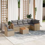  7-dijelni set vrtnih sofa s jastucima bež od poliratana | shoptok.hr