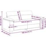  Dvosed črne barve 140 cm umetno usnje, (5000138524) | Shoptok.si