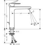 Baterija za umivaonik 190 Vernis crna Hansgrohe 71552670