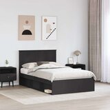  Okvir za krevet Crna 135 x 190 cm Čvrsto borovo drvo | shoptok.hr