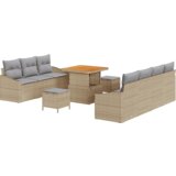  10 komada garniture za vrt s jastučićima bež poli ratan akacija | shoptok.hr