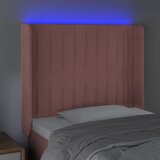  LED uzglavlje ružičasto 103x16x118/128 cm baršunasto | shoptok.hr