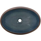 Nadgradni umivaonik smeđe-plavi ovalni 59x40x15 cm keramički | shoptok.hr