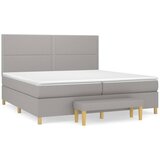 Maison Chic Box spring postelja - Vzmetna postelja z vzmetnico svetlo siva 200x200 cm blago SL6862, (21907067) | Shoptok.si